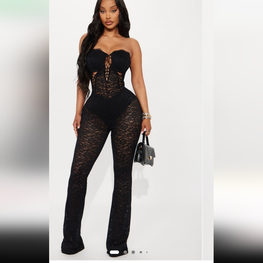Lace Strapless Jumpsuit
